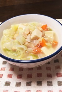 高野豆腐入り 塩麹 大豆スープ！