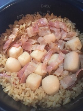 めんつゆで里芋のホクホク炊き込みご飯
