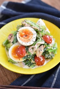 小松菜と卵のデリ風サラダ