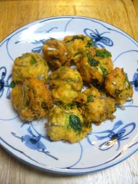 じゃこと三つ葉の豆腐揚げ