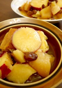 圧力鍋で☆薩摩芋と林檎のジュース煮