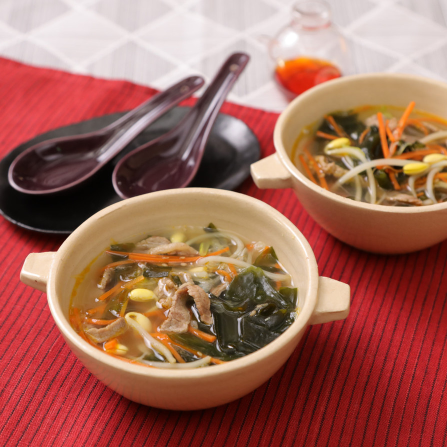 わかめと豆もやしの韓国風わかめスープの画像