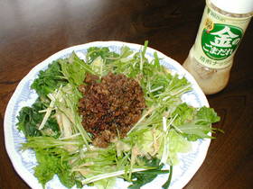金ごまと肉味噌の春野菜サラダ☆
