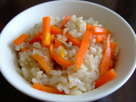 簡単にんじん炊き込みご飯