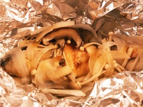 簡単♡トースターで鮭のホイル焼き