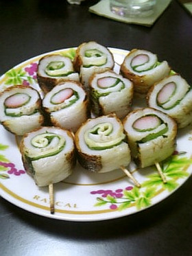 ちくわの巻き巻き焼き