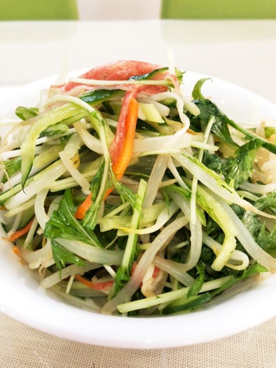 もやしと水菜の中華サラダの写真