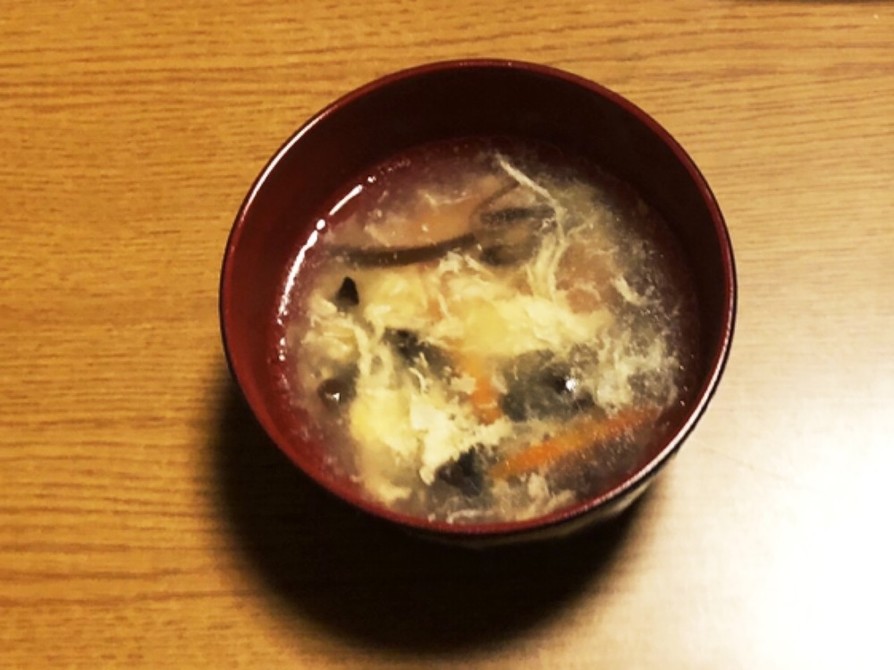 ビタミンD。キクラゲと玉子の中華スープの画像