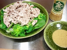 菜の花と豚肉のサラダ
