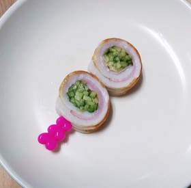 お弁当に♪きゅうりちくわのクルクル巻き