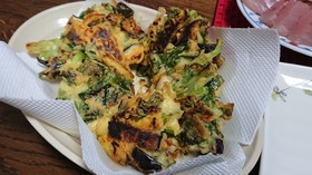 大好評✨小松菜と茄子のチーズかき揚げ