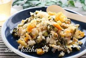 野沢菜とかつお節の香ばしチャーハン