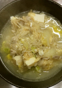 豚バラ肉と白菜と湯葉の甘酒鍋