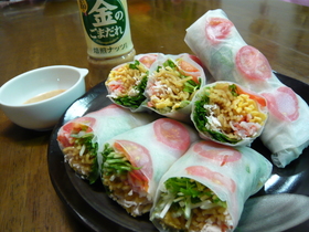 ごまだれDE冷やし中華みたい!?生春巻き