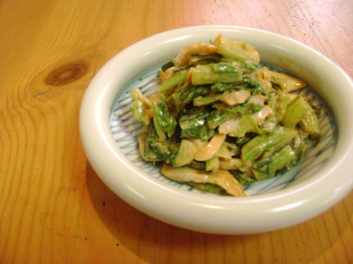 小松菜とちくわのコチジャン・マヨ和えの写真