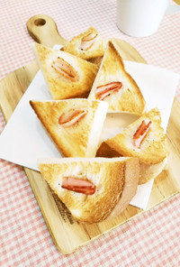 食パンで簡単☆ベーコンエピ風トースト