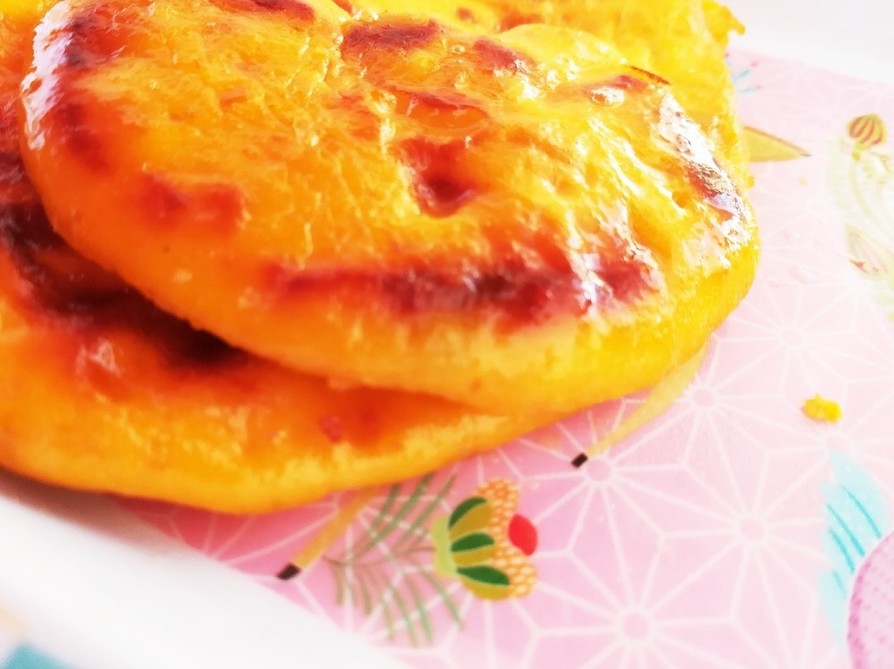 離乳食:やわらか南瓜ヨーグルトパンケーキの画像