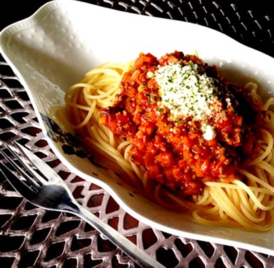 レストランのスパゲッティミートソース☆の写真