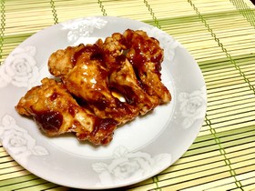 手羽元で洋風照り焼きチキン