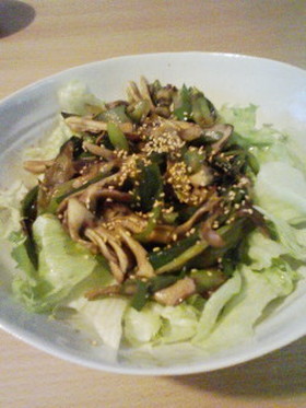 ねぎと舞茸のホットサラダ