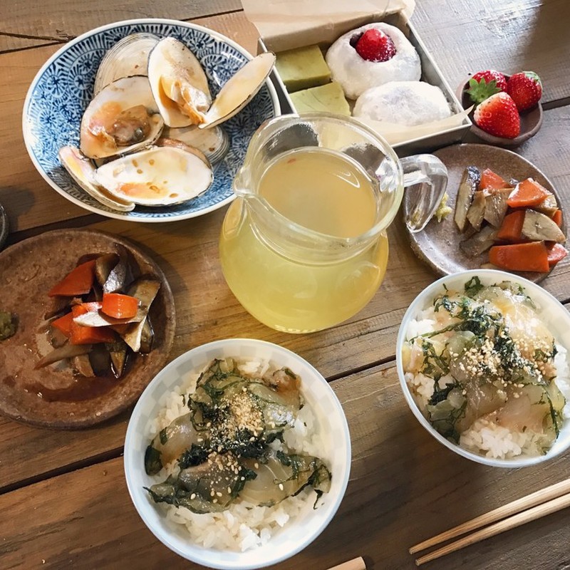 蒸し 蛤 酒