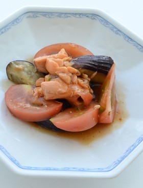 サーモンと秋ナスの簡単あんかけ