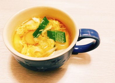 生姜と白ネギのポカポカスープの写真