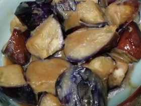 ナスの簡単甘酢味噌炒め