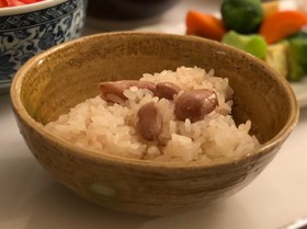圧力鍋で2分★生落花生おこわ