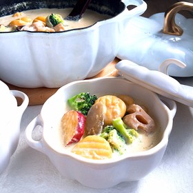 さつまいもニョッキの豆乳味噌スープ