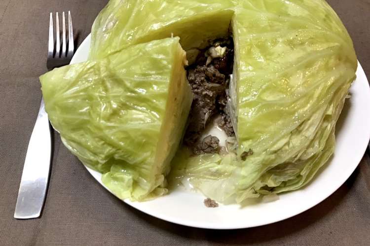 電子レンジでキャベツ丸ごとロールキャベツ レシピ 作り方 By ラジオネームひろ クックパッド 簡単おいしいみんなのレシピが361万品
