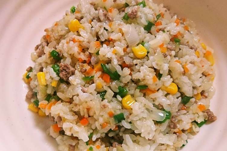 彩り鮮やか挽き肉チャーハン 幼児食にも レシピ 作り方 By たにちゃんまん クックパッド