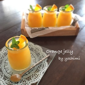 ジュースで簡単♡オレンジゼリー。