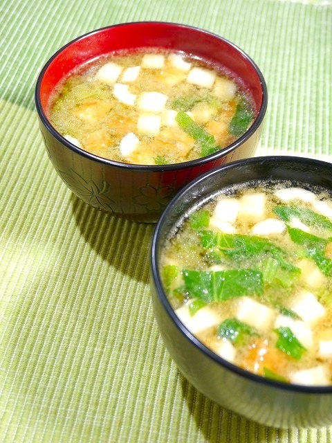 簡単！竹輪小松菜のチーズ味噌スープの画像