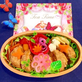 キーマカレーハンバーグのっけ弁当 詰め方