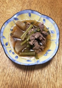 大根と小松菜と豚こま肉のうま煮
