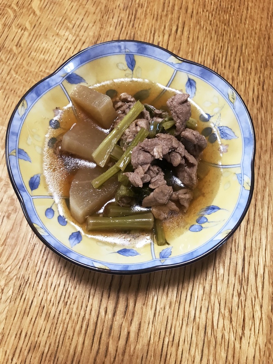 大根と小松菜と豚こま肉のうま煮の画像