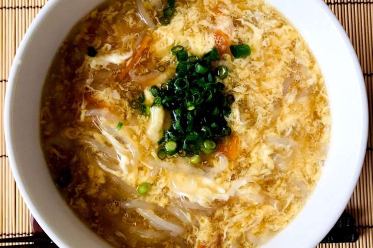 簡単糖質オフ かき玉うどん風こんにゃく麺 レシピ 作り方 By ふわままrecipe クックパッド