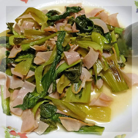 青梗菜とハムのお浸し