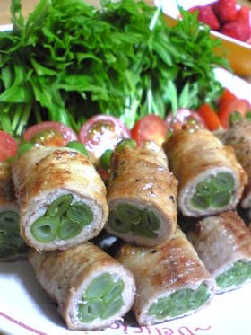 インゲンの豚肉巻き