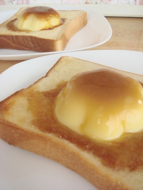 プリンの姿トースト☆.。.:*・゜
