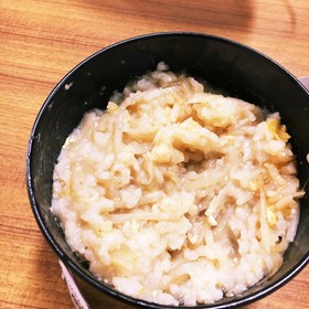 もやしと卵のお粥風ぜんざい