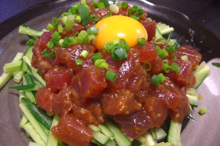 焼肉のたれで簡単 まぐろのユッケ レシピ 作り方 By みぃtan クックパッド