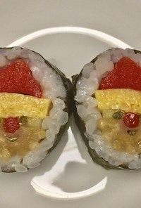 寿司型・模様巻き(サンタ2個だけお弁当)