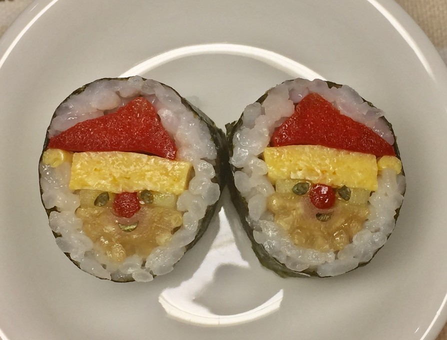 寿司型・模様巻き(サンタ2個だけお弁当)の画像