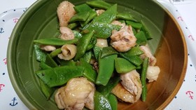 簡単モロッコいんげんと鶏肉炒めもの☆