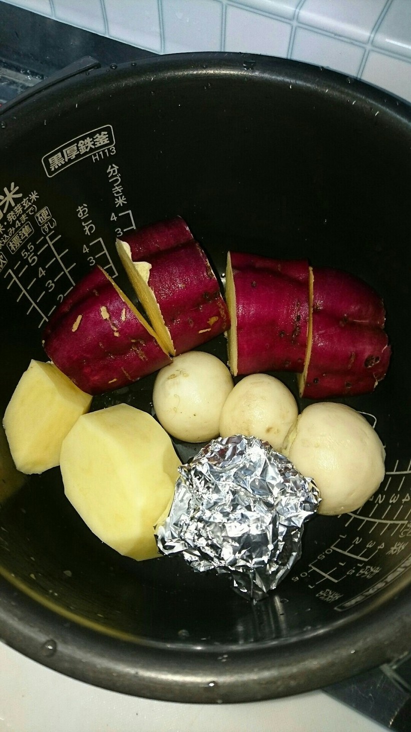 炊飯器でほくほく温野菜・ゆで卵❤簡単の画像