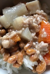 納豆と大根あんかけのご飯