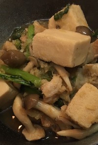 豚肉としめじと高野豆腐の蕪おろし煮