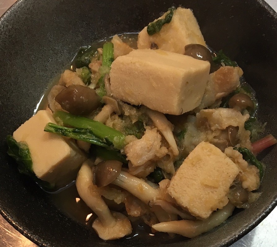 豚肉としめじと高野豆腐の蕪おろし煮の画像